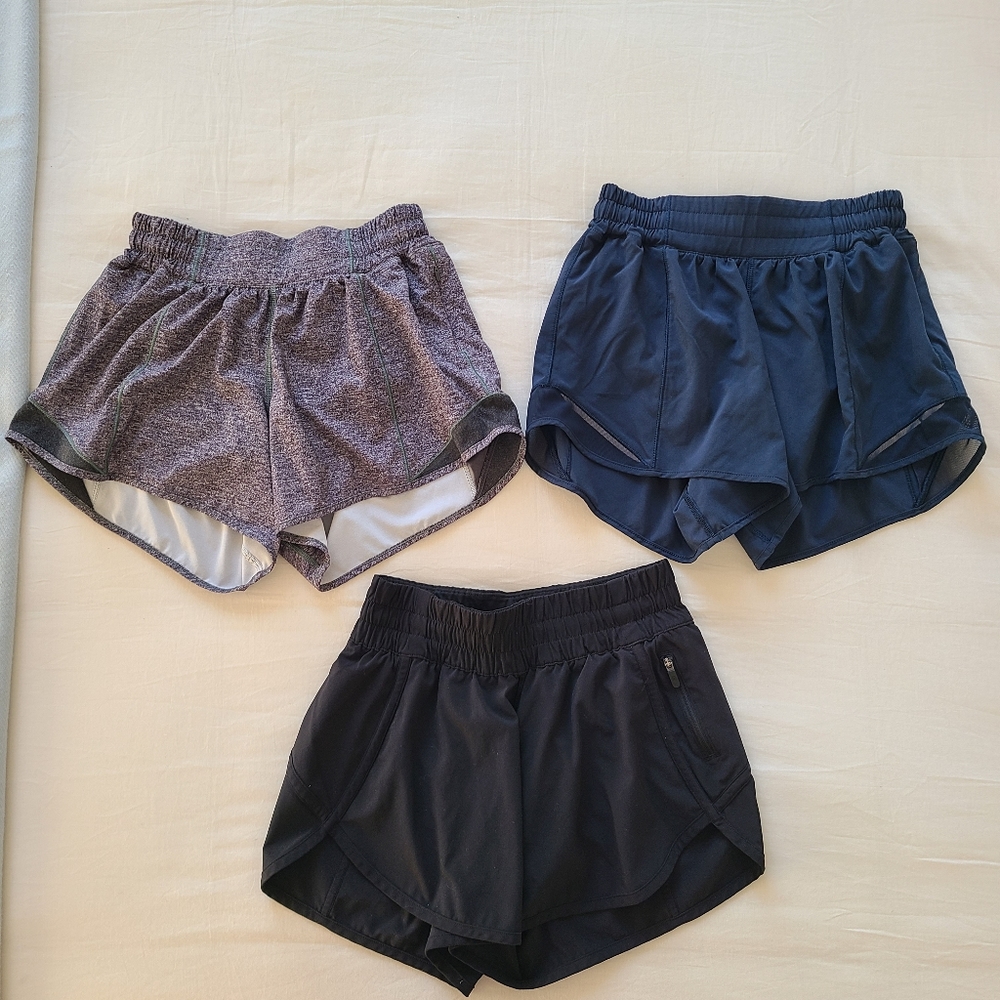 3 Pair Lululemon Running Shorts-Size 4